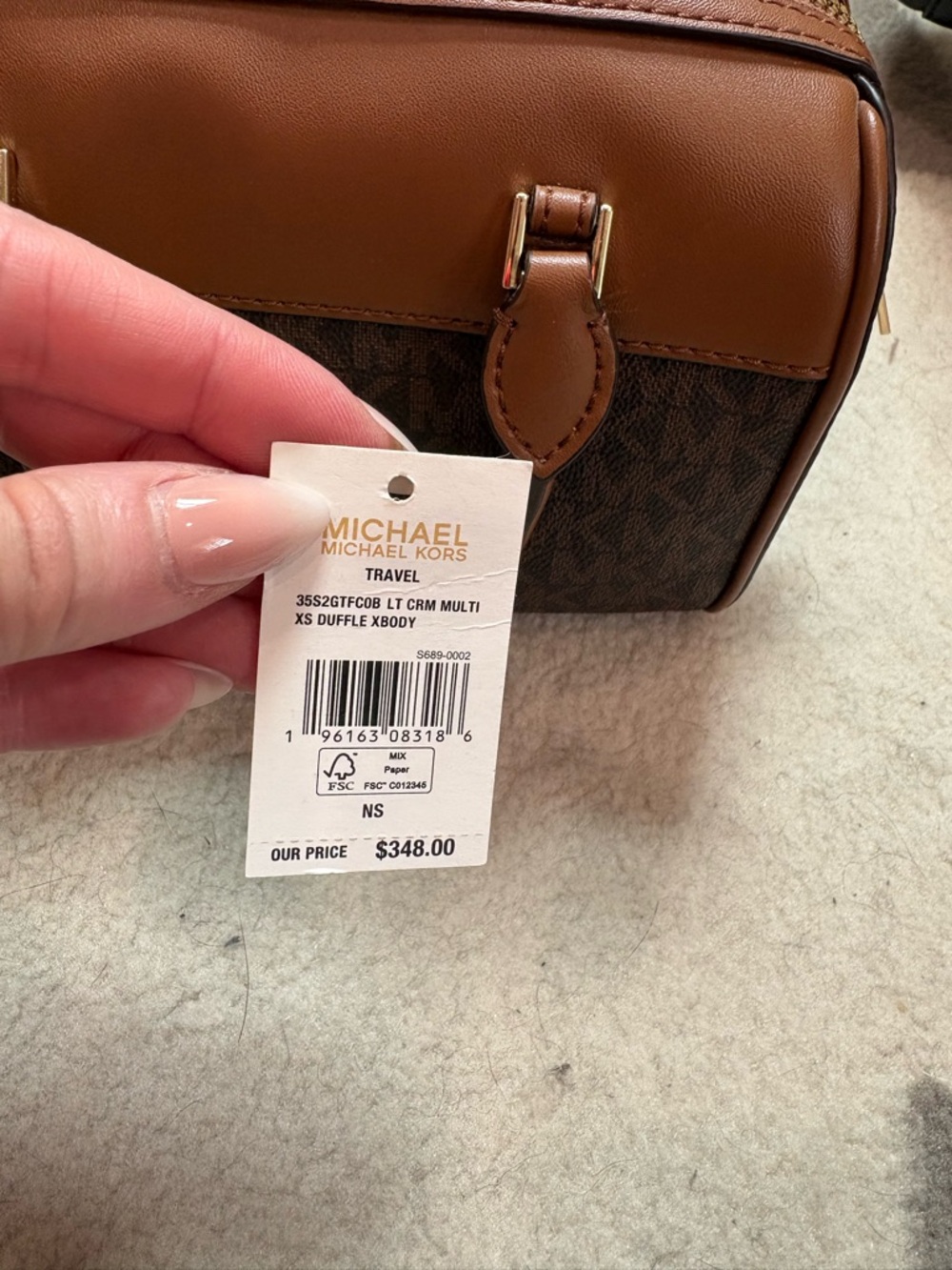 Michael Kors Brown and Tan Logo Dome Satchel with Gold Hardware NWT - Picture 6 of 6